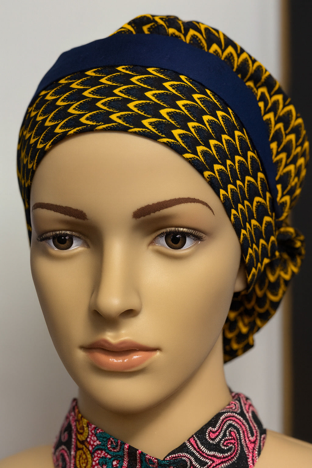 Navy & Gold Pattern Ankara Headwrap