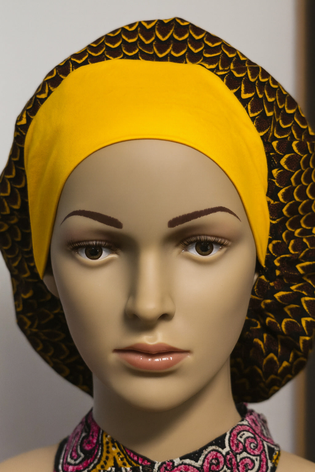 Yellow Front Ankara Headwrap