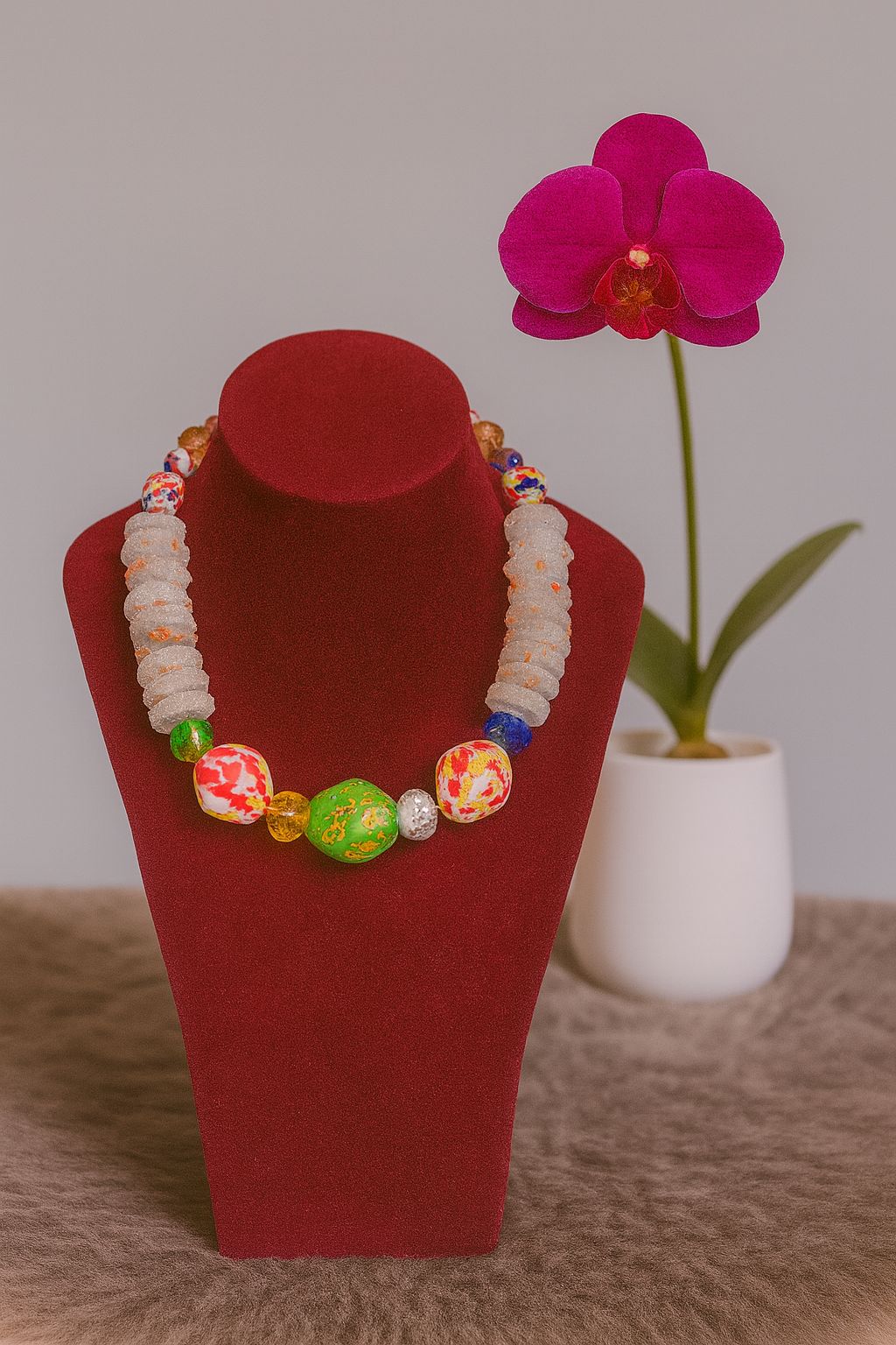 Carnival Glow Beaded Necklace