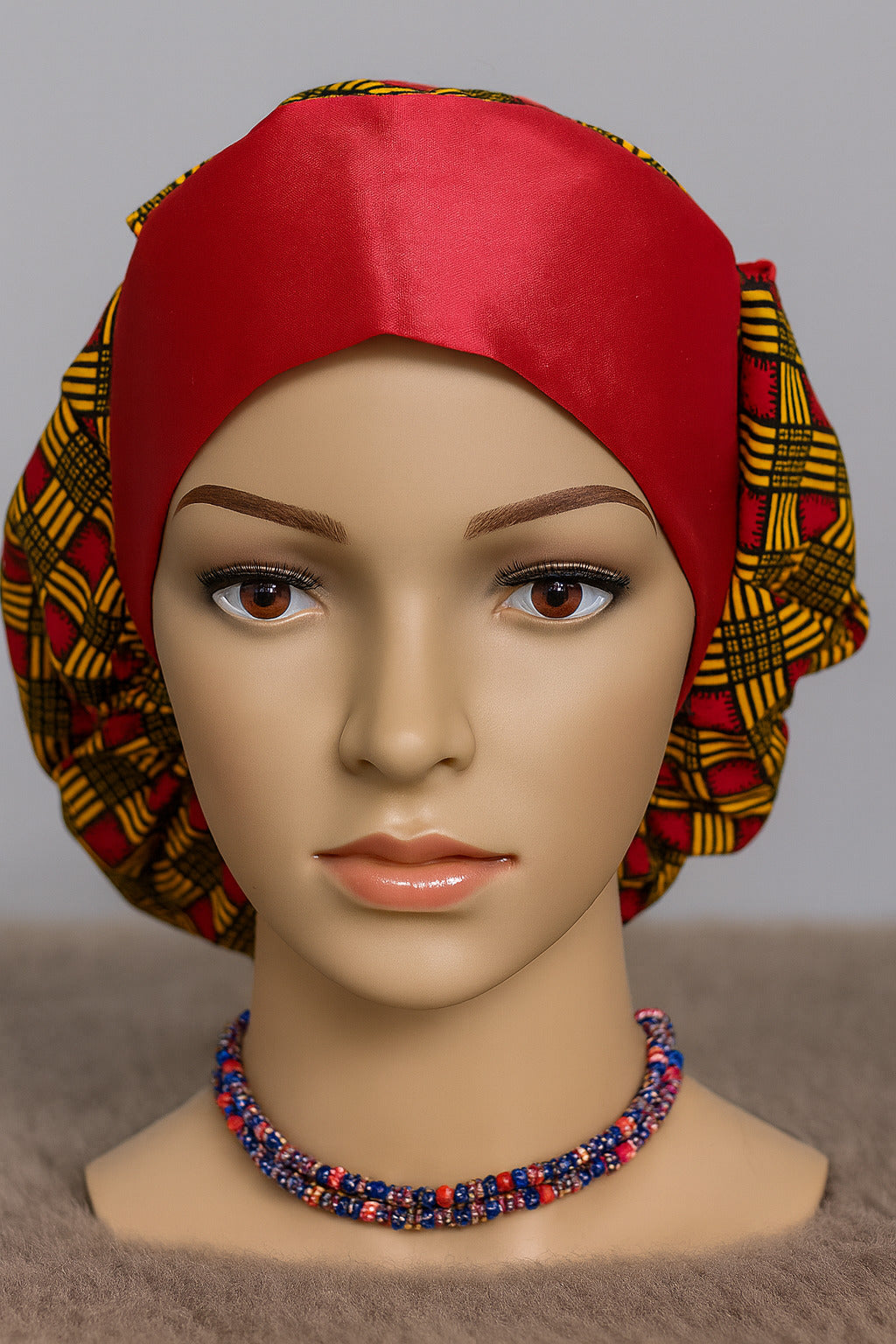 Red & Ankara Print Headwrap