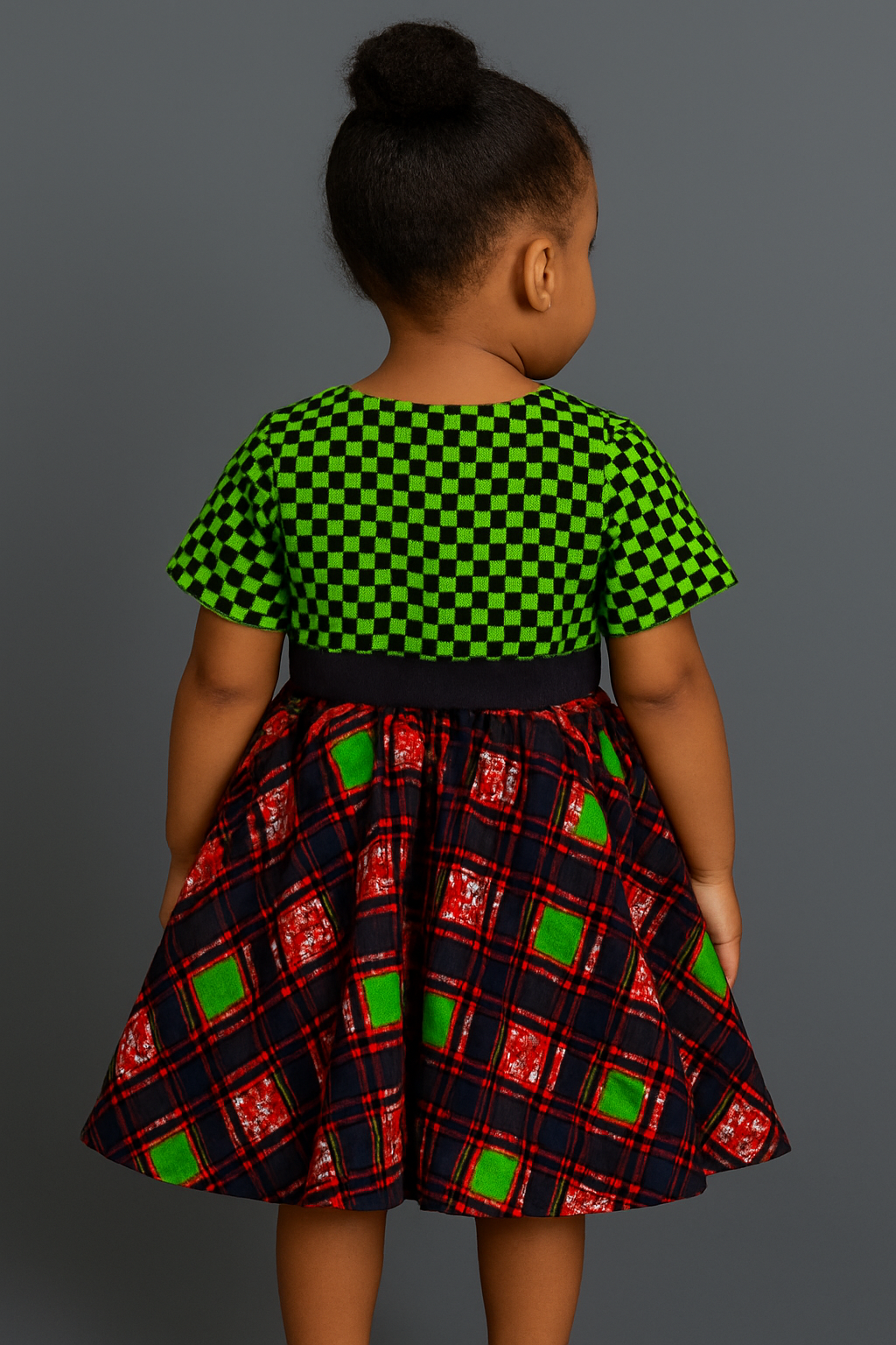 Green Plaid Charm Dress