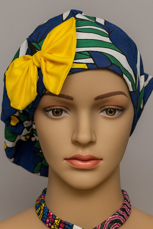Ankara Headwrap with Yellow Bow