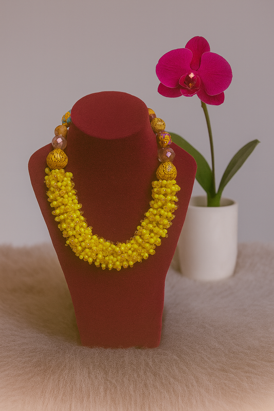 Sunshine Bead Cluster Necklace