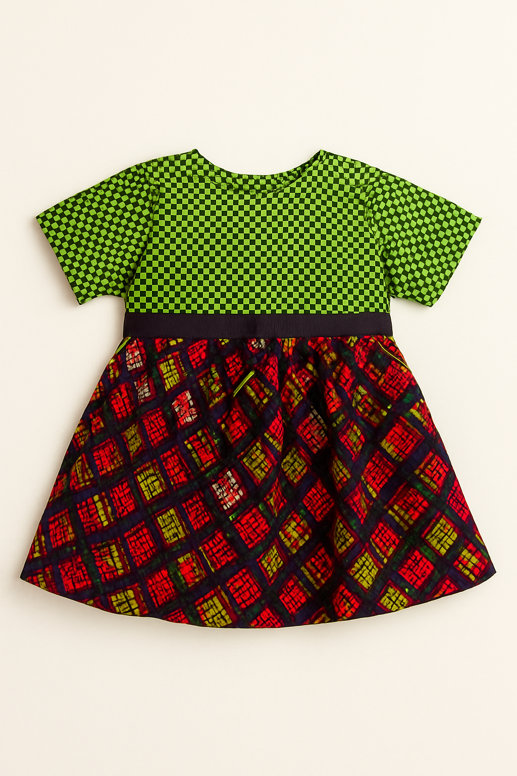 Green Plaid Charm Dress
