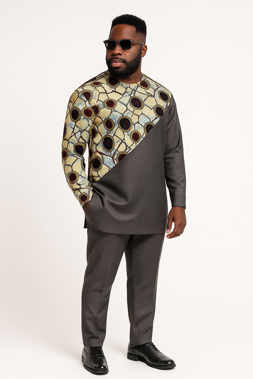 Ankara Fusion Panel Kaftan Set