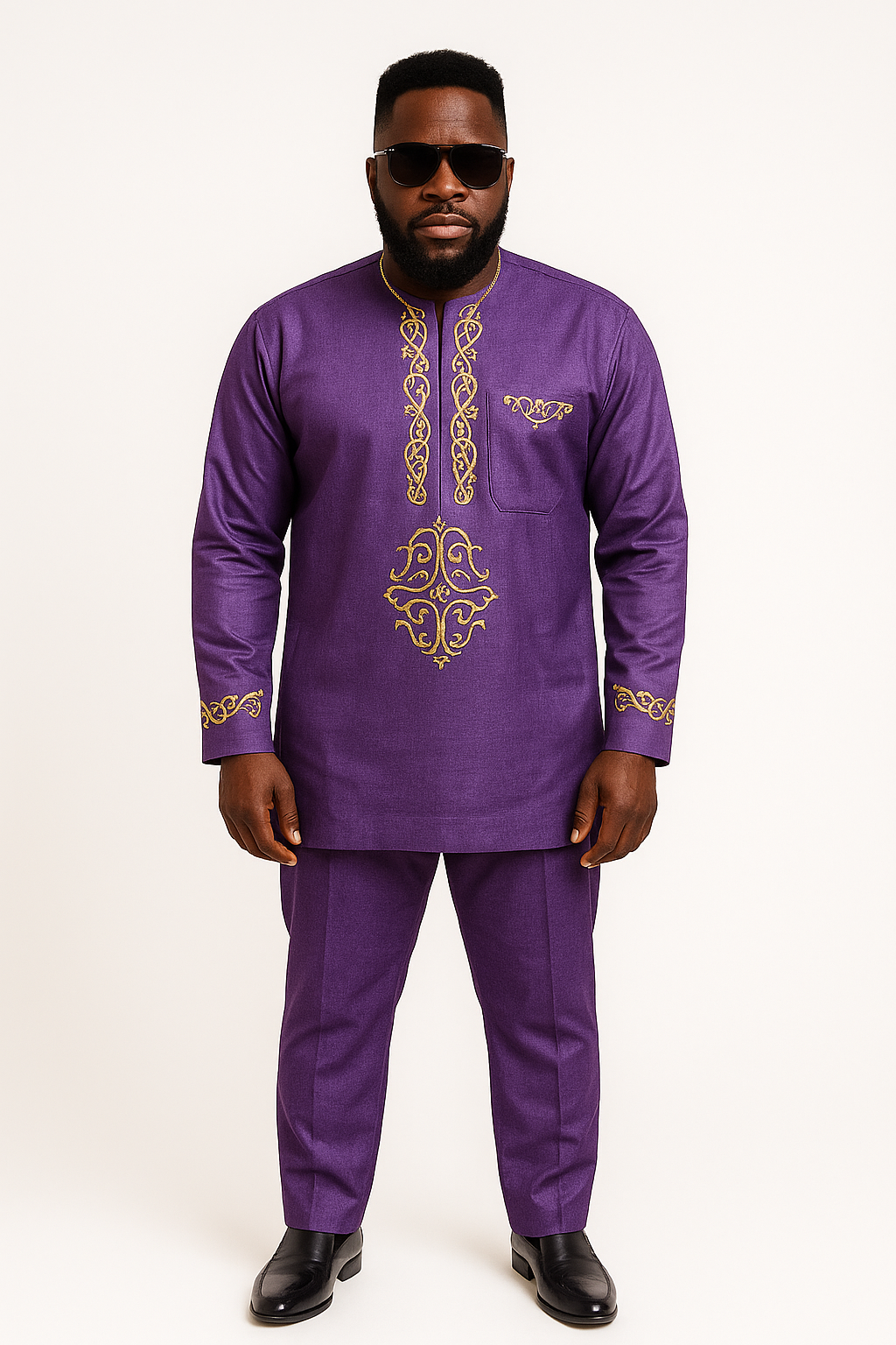 Royal Heritage Purple Kaftan Set
