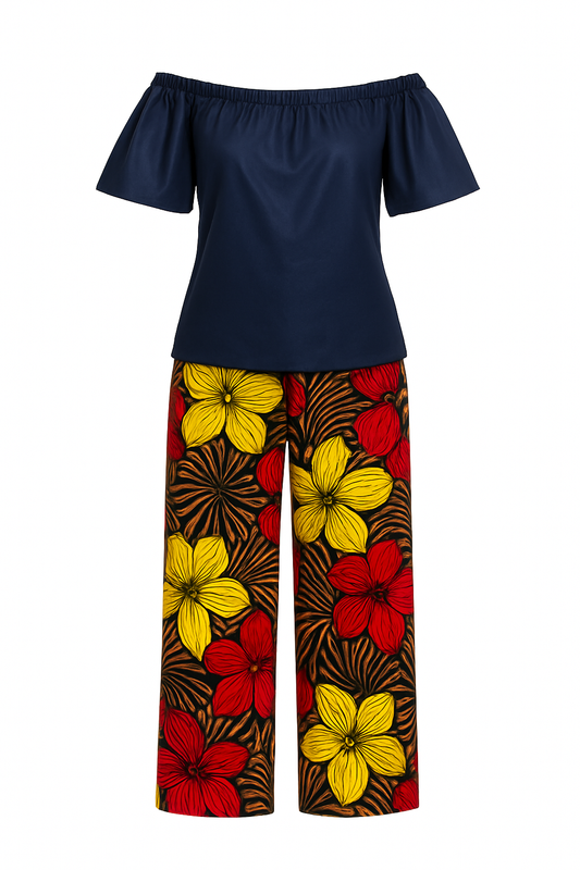 Midnight Bloom Ankara Set