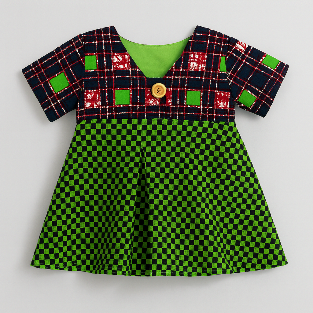 Plaid & Green Delight Dress