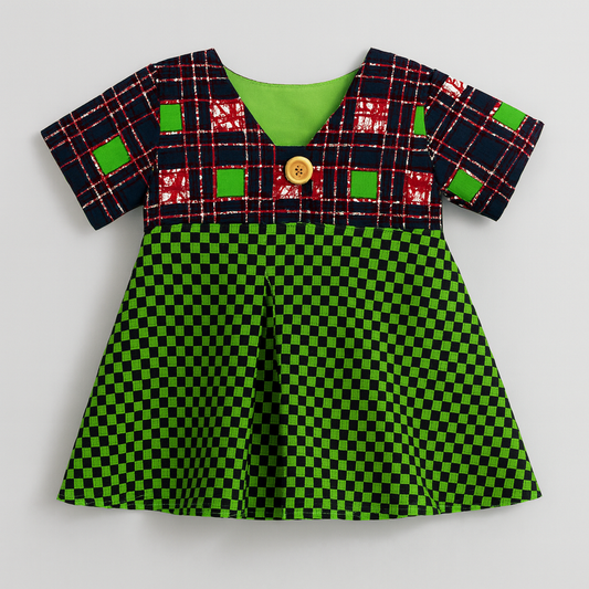 Plaid & Green Delight Dress