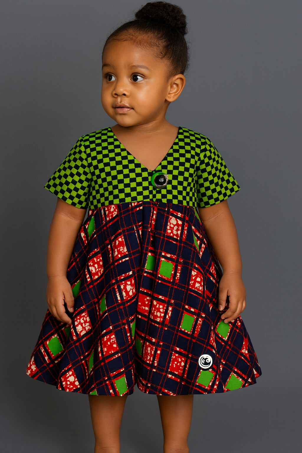 Green Plaid Charm Dress