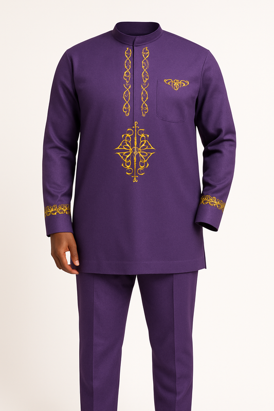 Royal Heritage Purple Kaftan Set