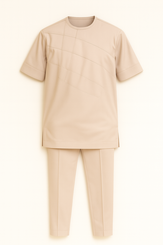 Classic Pearl Grid Kaftan Set