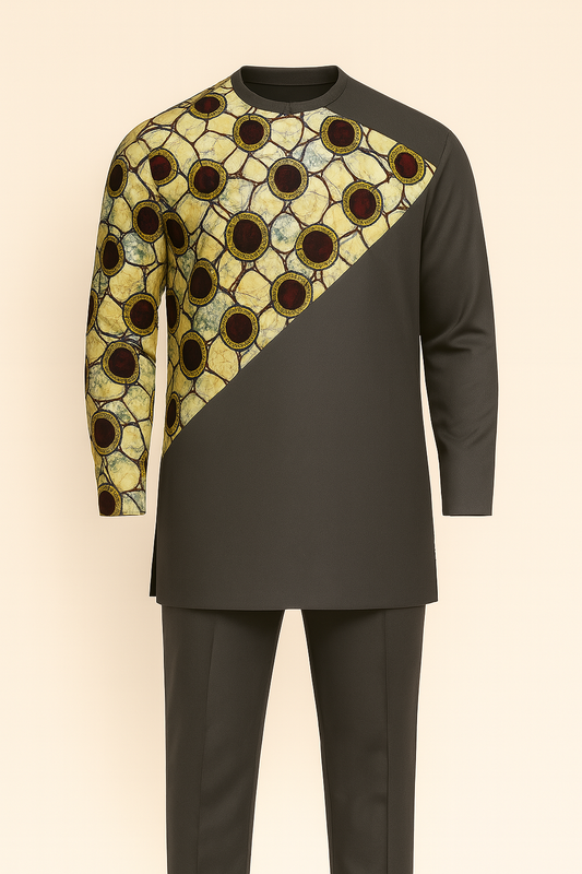 Ankara Fusion Panel Kaftan Set