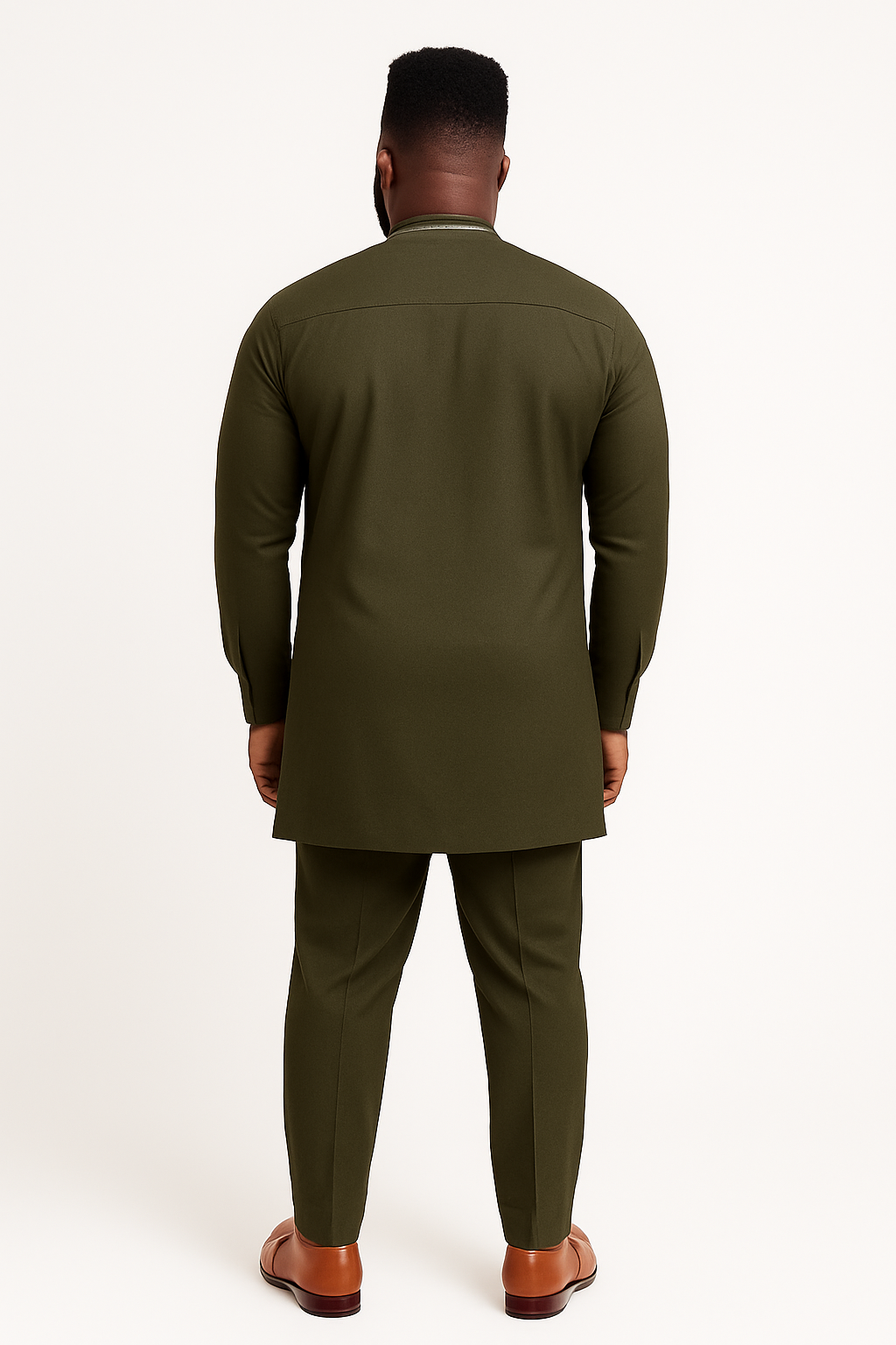 Olive Prestige Embroidered Kaftan Set