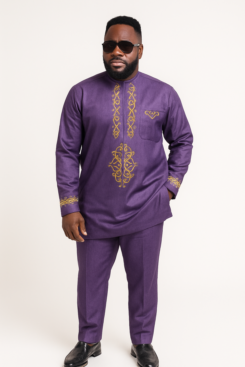Royal Heritage Purple Kaftan Set